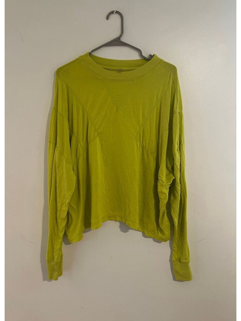 Free People Movement Oversized Lime Green Long Sleeve Thumb Hole Top XS